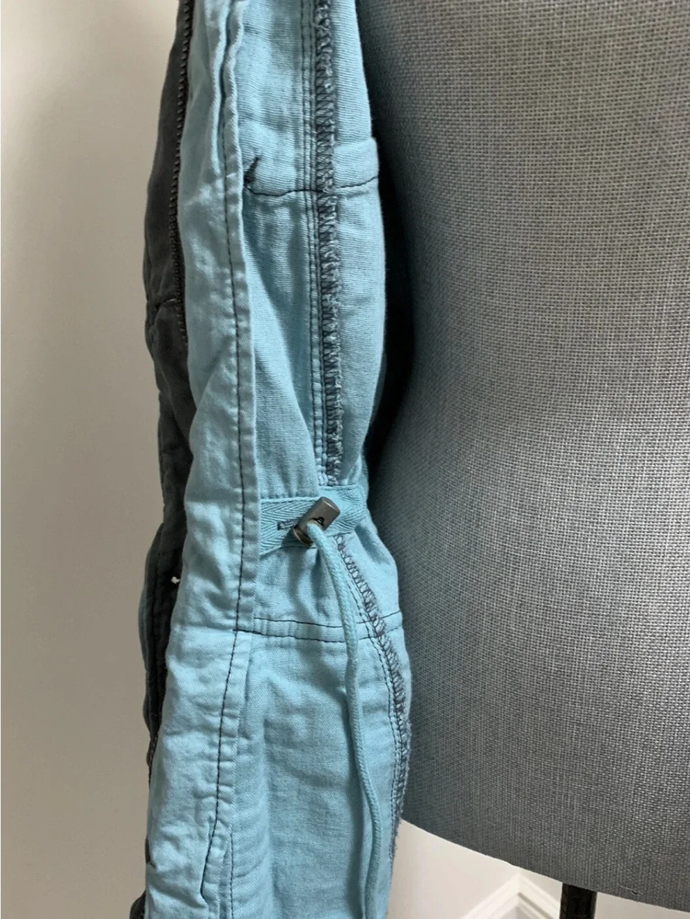 Free People Double Cloth Jacket  Military Drawstring Size XS Gray NWOT - Picture 6 of 15